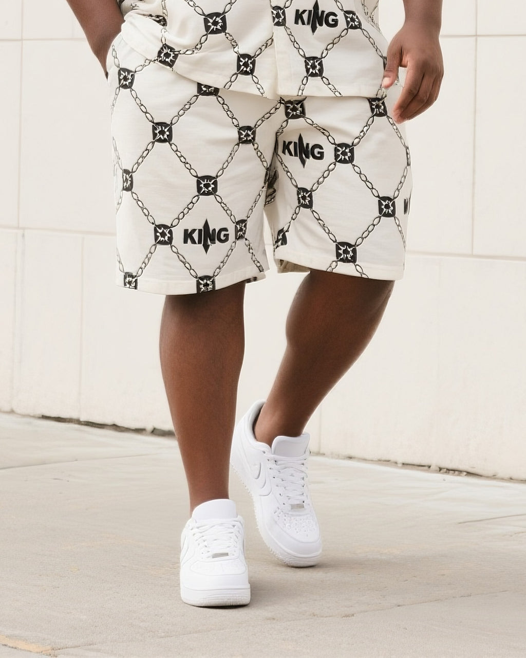 Big & Tall Graphic T-Shirt Shorts Set for big men view 3