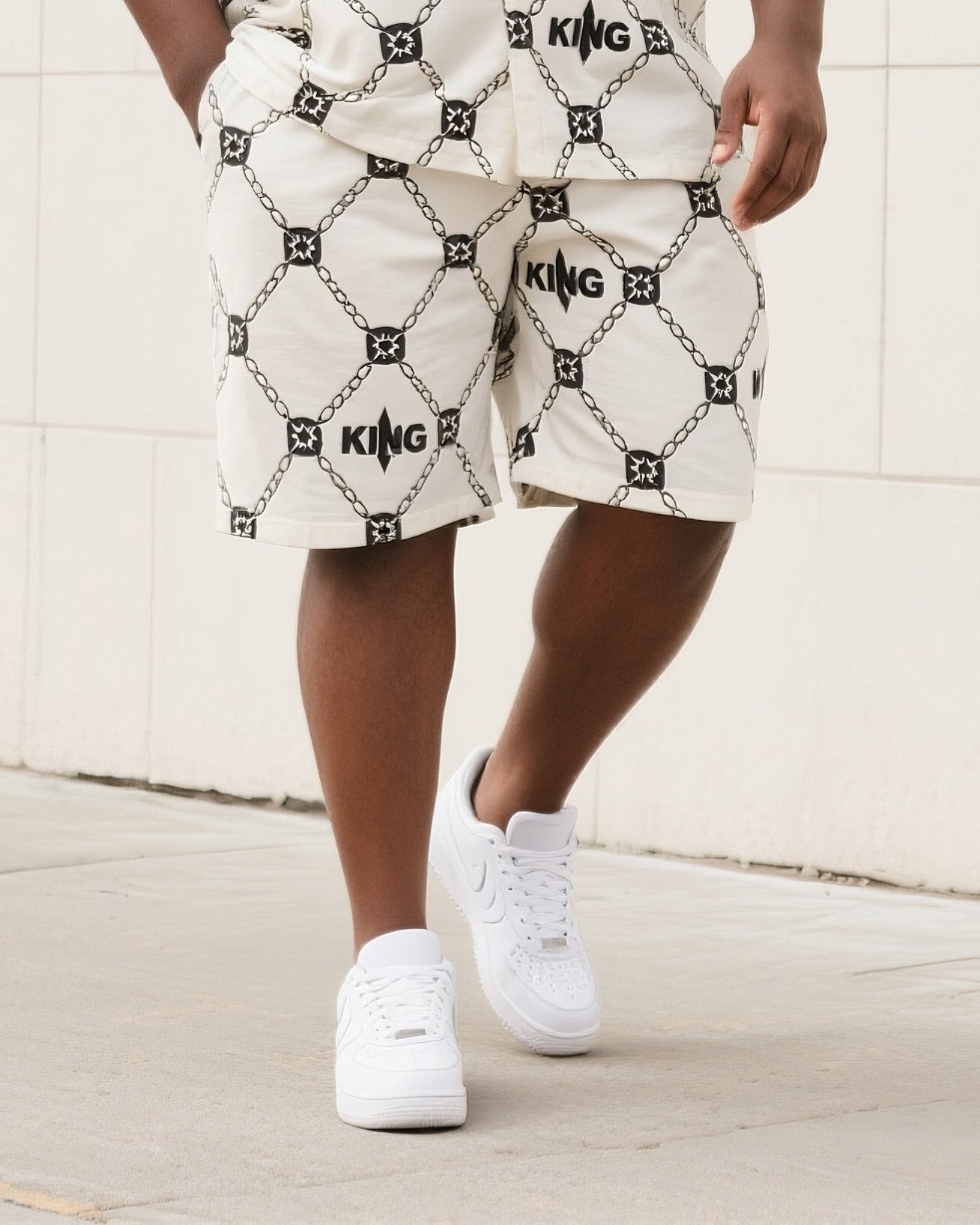 Big & Tall Graphic T-Shirt Shorts Set for big men view 3