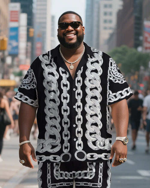 Big & Tall Graphic T-Shirt Shorts Set for big men view 2