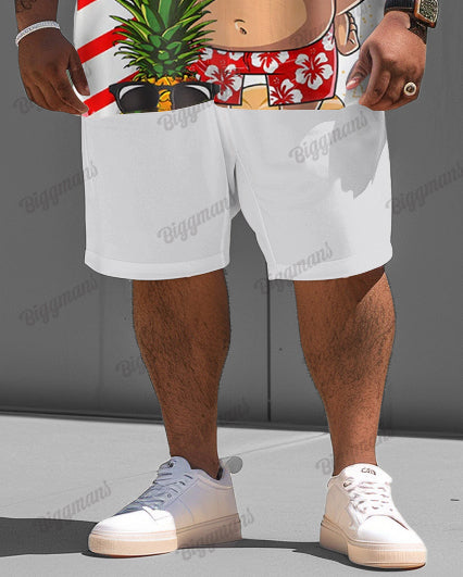 Big & Tall Hawaiian T-Shirt Shorts Set for big men view 4