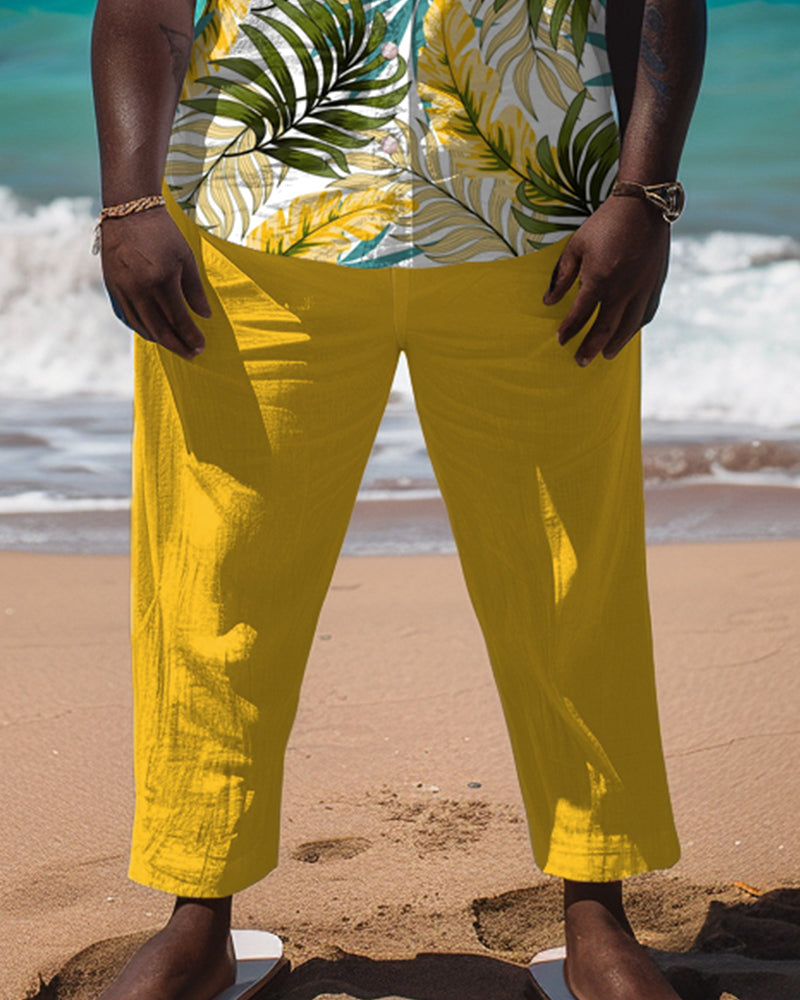 Big & Tall Hawaiian Graphic Floral Jeans for big men view 3