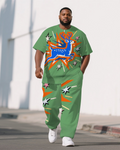 Big & Tall Streetwear T-Shirt Pants Set for big men view 1