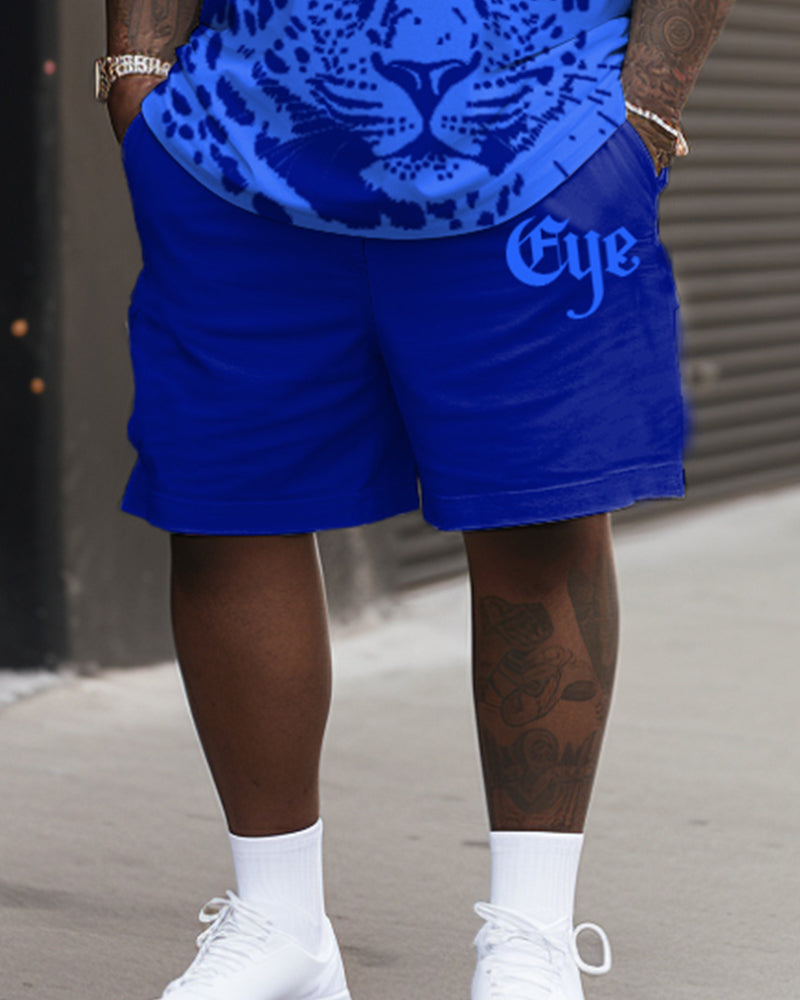 Big & Tall Graphic T-Shirt Shorts Set for big men view 3
