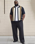 Big & Tall Colorblock Striped T-Shirt Pants Set for big men view 1
