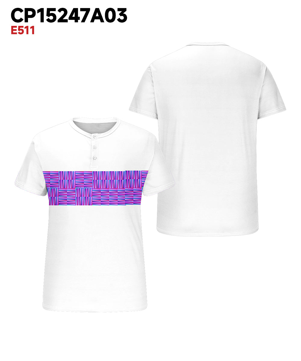 Big & Tall White Purple Geometric T-Shirt for big men view 3