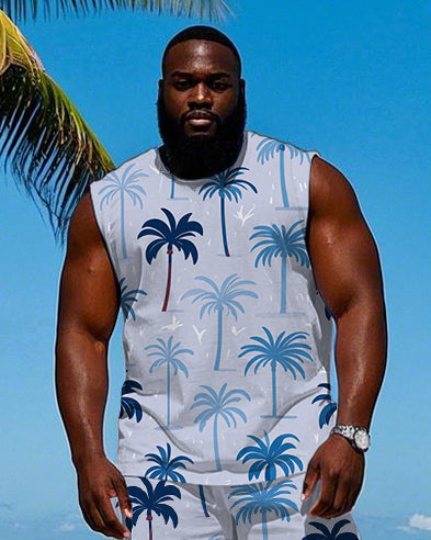 Big & Tall Hawaiian Two-piece Set for big men view 2
