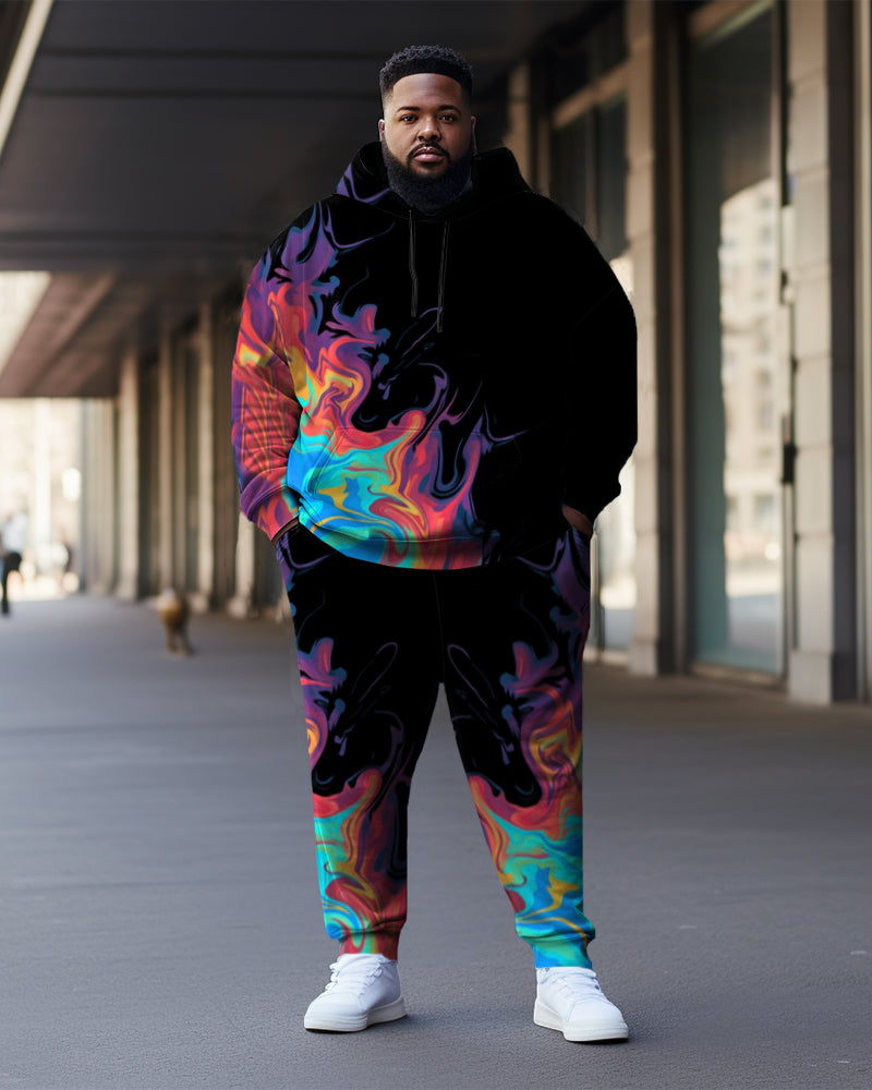 Big & Tall Streetwear Hoodie Sweatpants Set for big men view 1