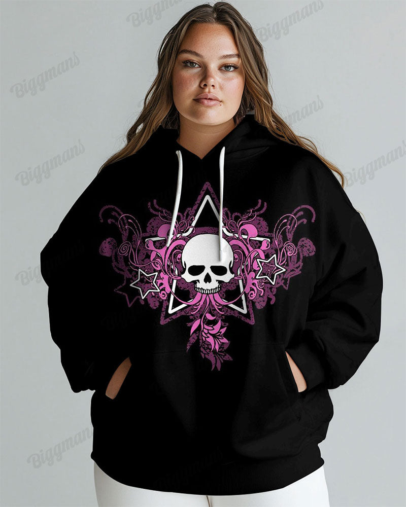 Big & Tall Graphic Vintage Skull Hoodie for big men