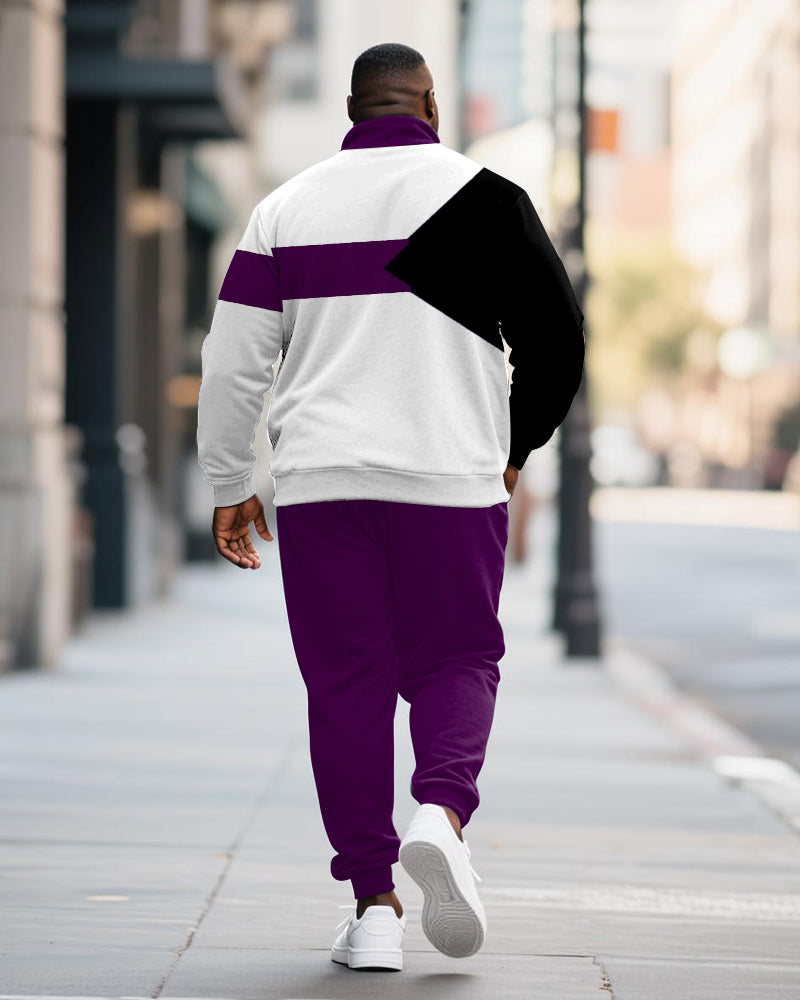 Big & Tall Colorblock Graphic Two-piece Set for big men view 4