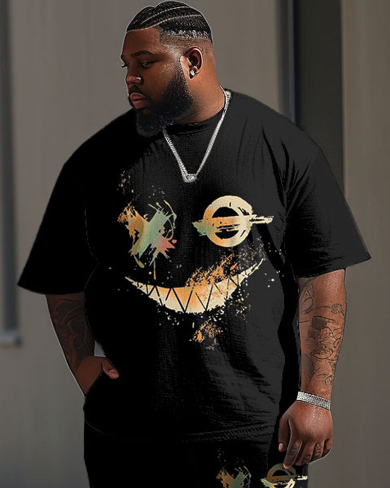 Big & Tall Graphic Graffiti T-Shirt Pants Set for big men view 2