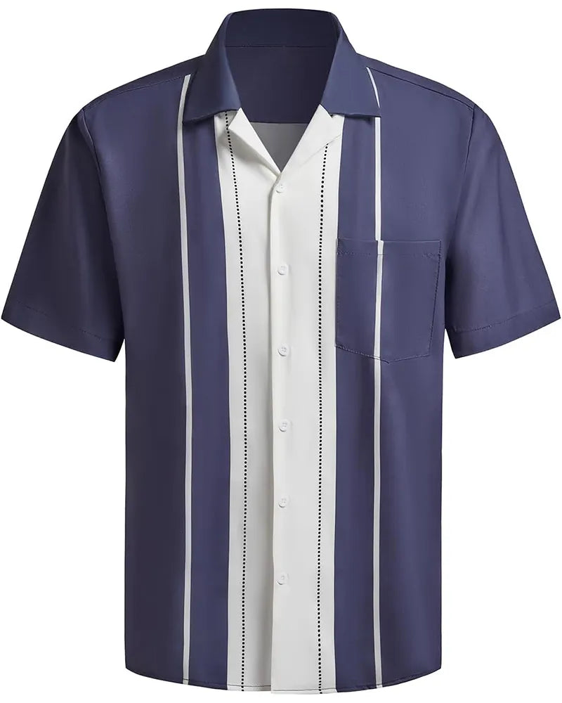 Big & Tall Hawaiian Striped Short Sleeve Shirt for big men view 14