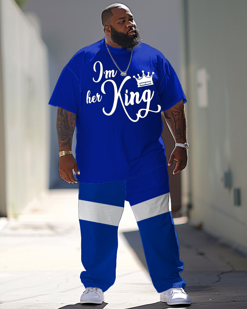 Big & Tall Graphic T-Shirt Pants Set for big men view 1