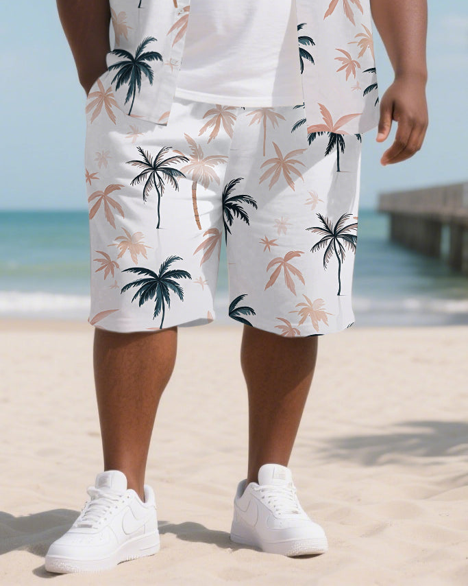 Big & Tall Hawaiian T-Shirt Shorts Set for big men view 3