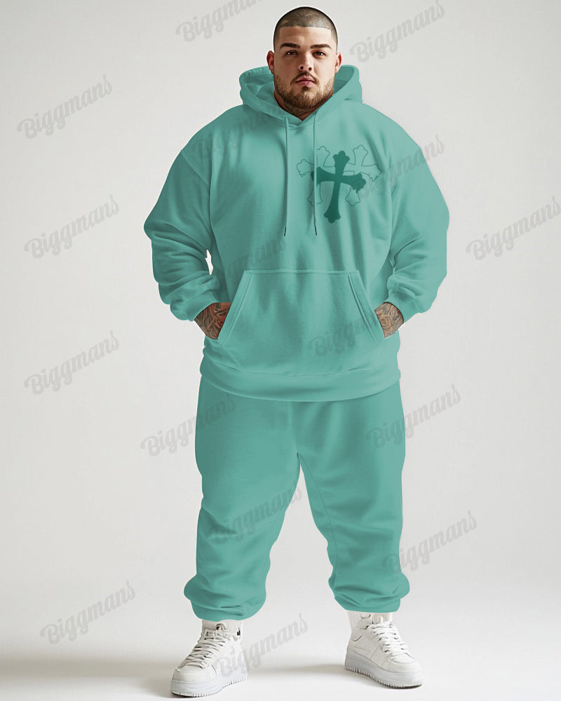 Big & Tall Streetwear Hoodie Sweatpants Set for big men view 1