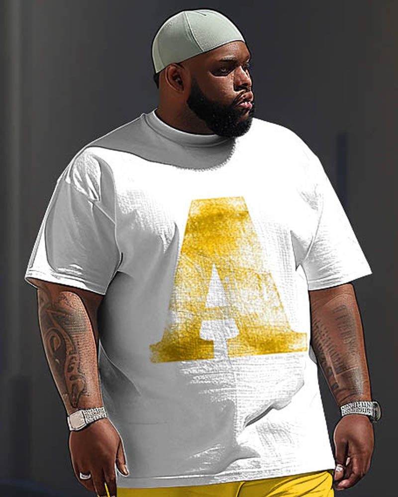 Big & Tall Graphic T-Shirt Pants Set for big men view 2