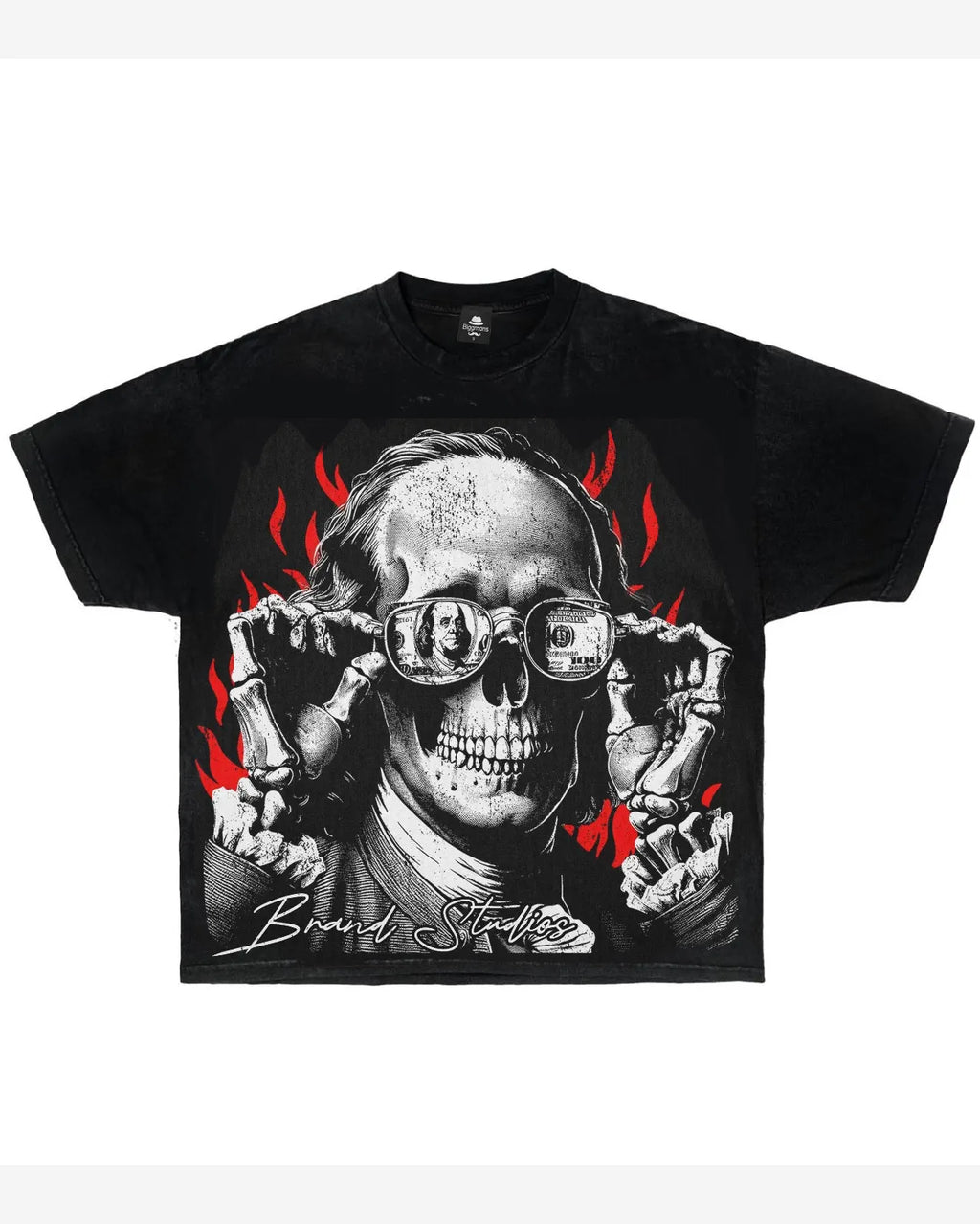 Big & Tall Streetwear Skull T-Shirt Pants Set for big men view 4