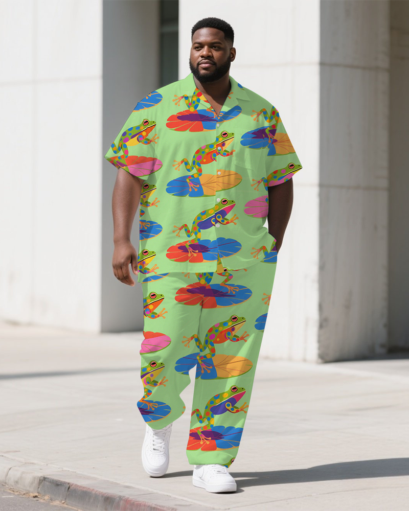 Big & Tall Graffiti Streetwear T-Shirt Pants Set for big men view 1