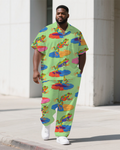 Big & Tall Graffiti Streetwear T-Shirt Pants Set for big men view 1