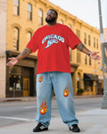 Big & Tall Denim T-Shirt Pants Set for big men view 1