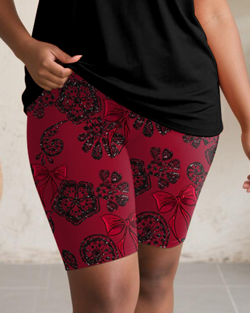 Big & Tall Red Graphic Two-piece Set for big men view 4