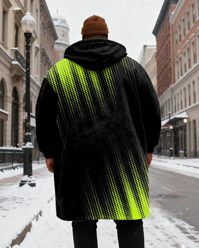 Big & Tall Black Green Gradient Hoodie for big men view 3