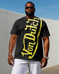 Big & Tall Black Graphic Jeans for big men view 1