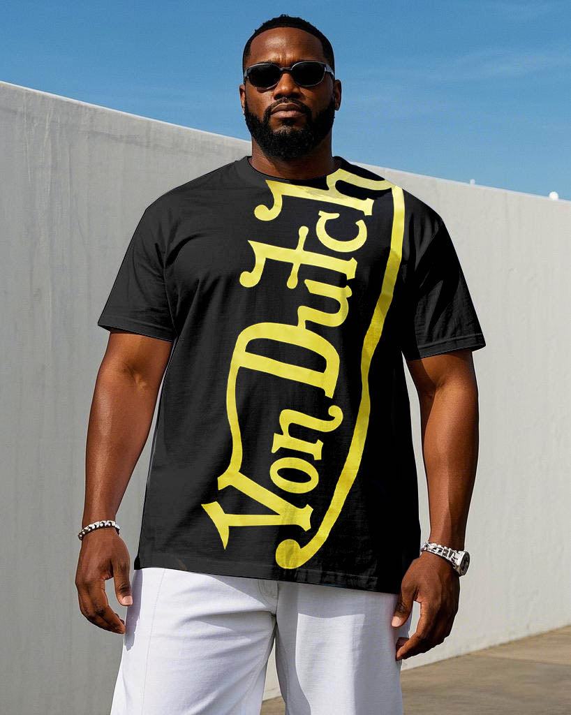 Big & Tall Black Graphic Jeans for big men view 1