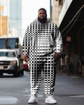 Big & Tall Geometric Graphic Hoodie Sweatpants Set for big men view 1