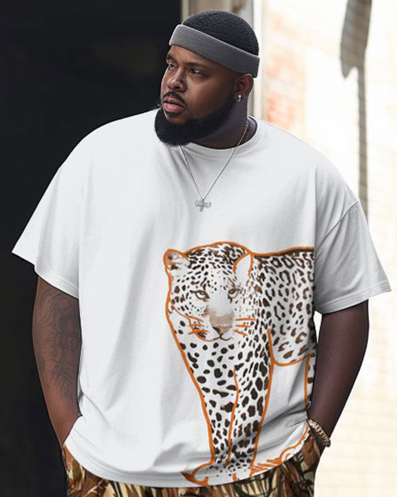 Big & Tall Camouflage Streetwear Two-piece Set for big men view 2
