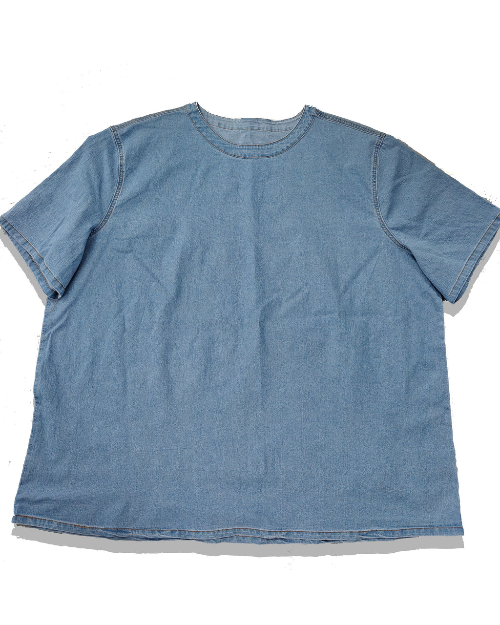 Big & Tall Denim Washed Solid Color T-Shirt for big men view 2