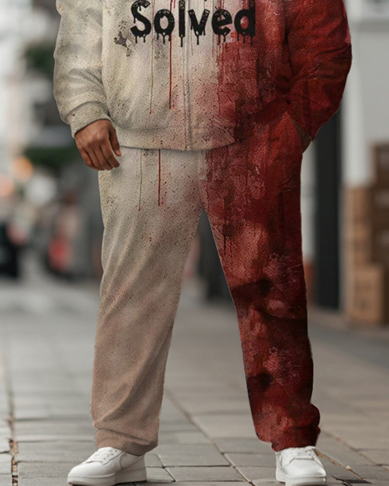 Big & Tall Graphic Hoodie Sweatpants Set for big men view 3