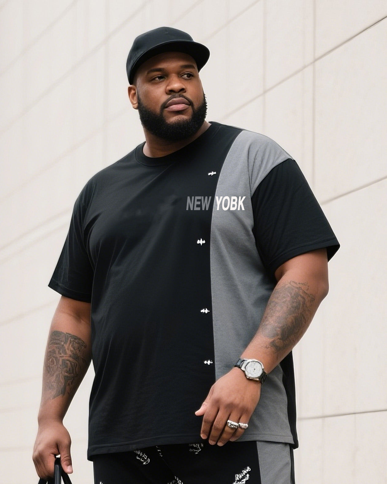 Big & Tall Streetwear Two-piece Set for big men view 2