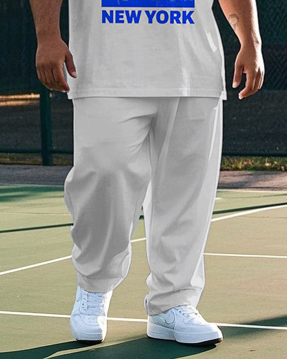 Big & Tall Graphic Athletic T-Shirt Pants Set for big men view 3