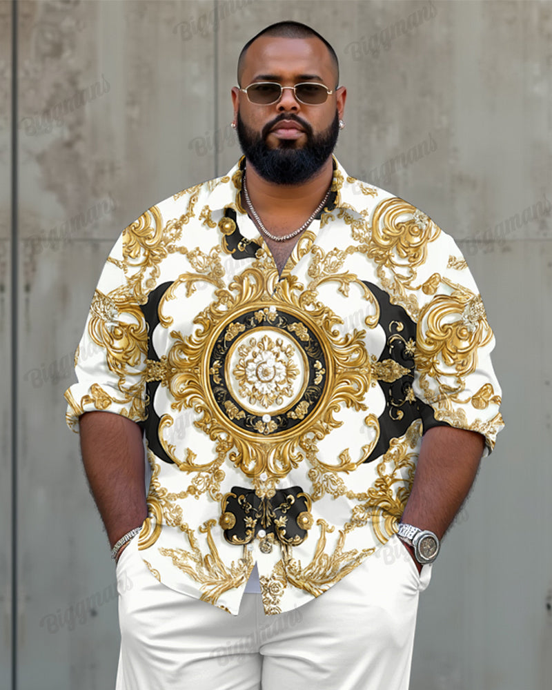 Big & Tall Business Casual Streetwear Two-piece Set for big men view 2