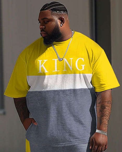 Big & Tall Graphic Streetwear Two-piece Set for big men view 2