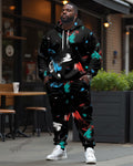 Big & Tall Graphic Hoodie Sweatpants Set for big men view 1