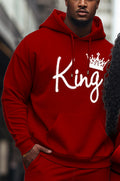 Big & Tall Red Graphic Hoodie Sweatpants Set for big men view 4