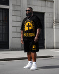 Big & Tall Streetwear T-Shirt Shorts Set for big men view 1