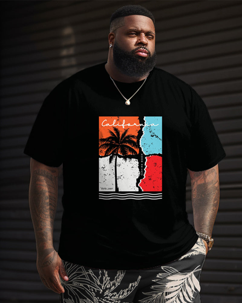 Big & Tall Hawaiian Graphic Two-piece Set for big men view 2