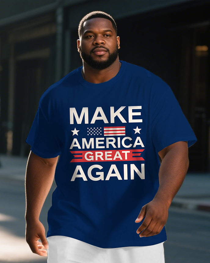 Big & Tall Graphic T-Shirt Pants Set for big men view 2