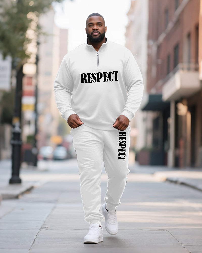 Big & Tall Solid Color Two-piece Set for big men view 3