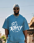Big & Tall Denim Graphic Two-piece Set for big men view 2