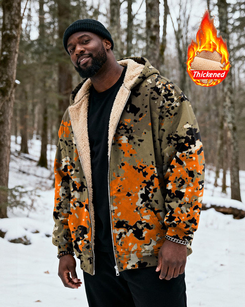 Big & Tall Black Orange Graphic Hoodie for big men view 1