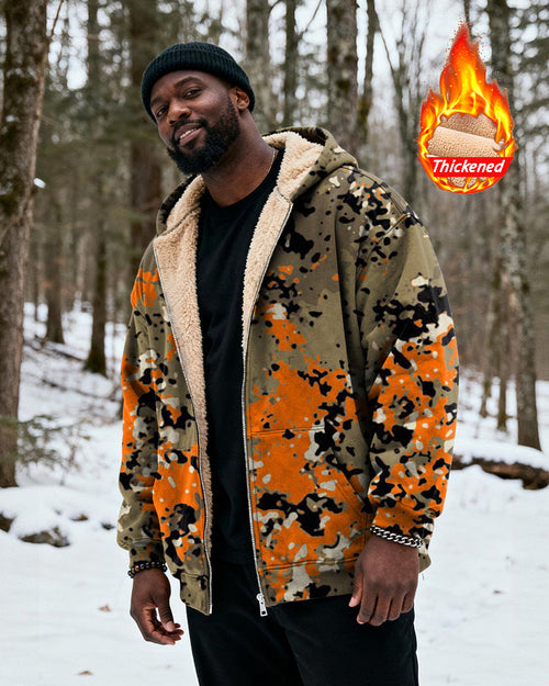 Big & Tall Black Orange Graphic Hoodie for big men view 1