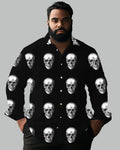 Big & Tall Skull Long Sleeve Shirt for big men