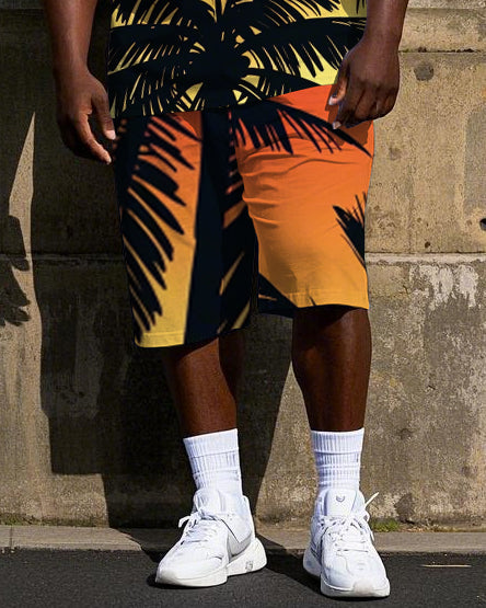 Big & Tall Hawaiian T-Shirt Shorts Set for big men view 3