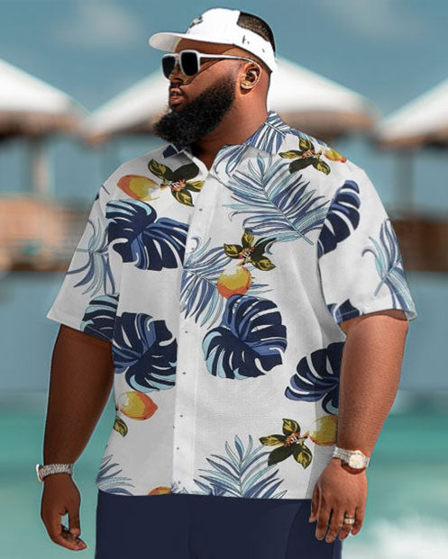 Big & Tall Hawaiian Tropical Graphic Jeans for big men view 3