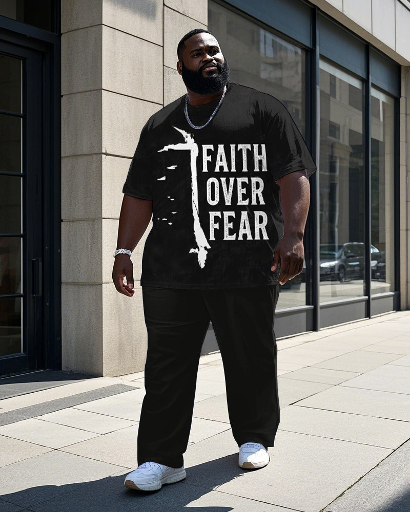 Big & Tall Graphic Graffiti T-Shirt Pants Set for big men view 1