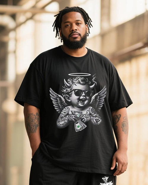 Big & Tall Graffiti T-Shirt Pants Set for big men view 2
