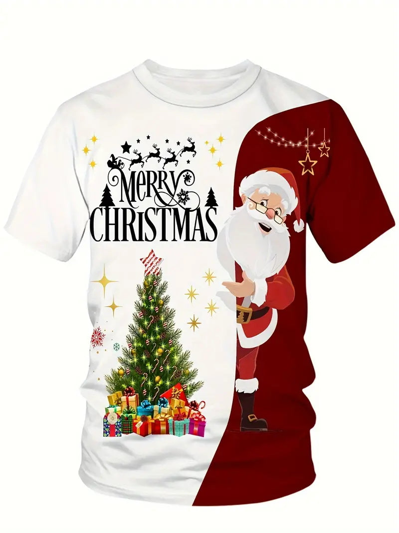 Big & Tall Colorblock Graphic T-Shirt Pants Set for big men view 2